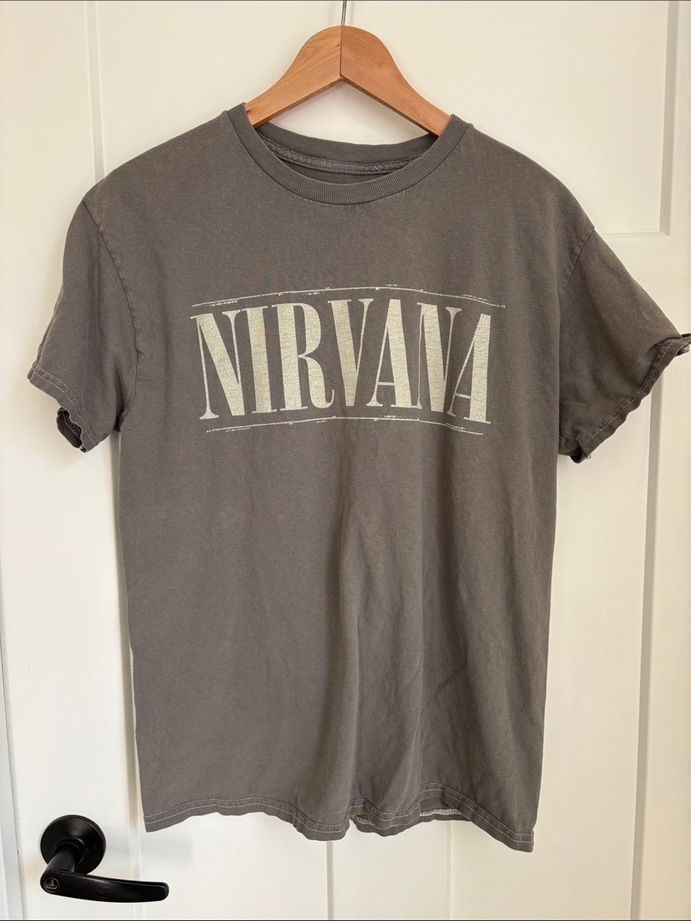 NIRVANA Green/gray Short Sleeve Logo Tee